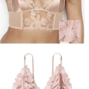 VICTORIA'S SECRET Very Sexy Unlined Floral Embroidered Long Line Bralette